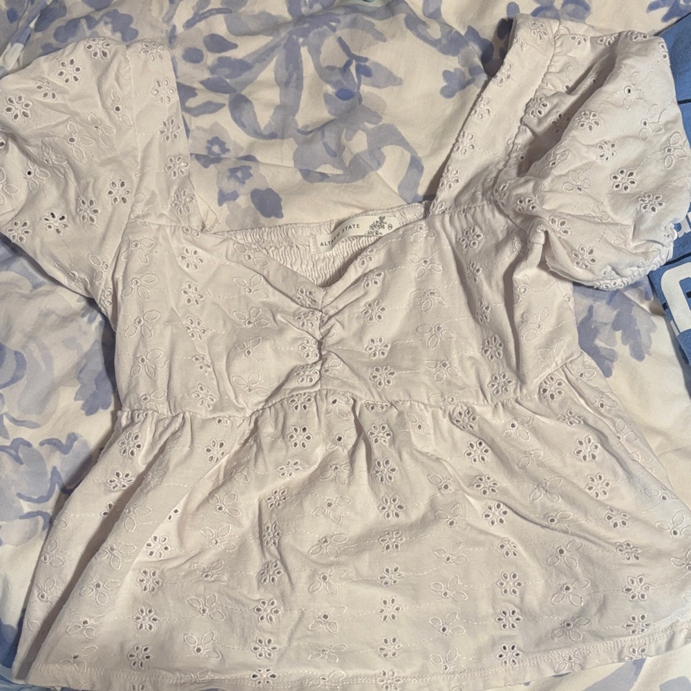 Altar'd State Cream Eyelet Blouse
